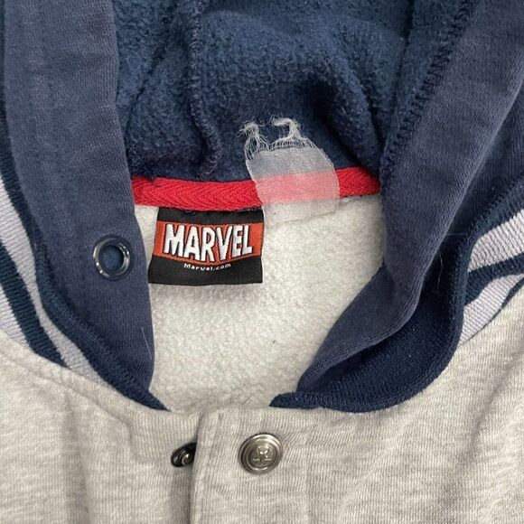 Marvel Avengers Mens Full Zip Button Jacket Hoodie Captain America Lightweight - Picture 4 of 9